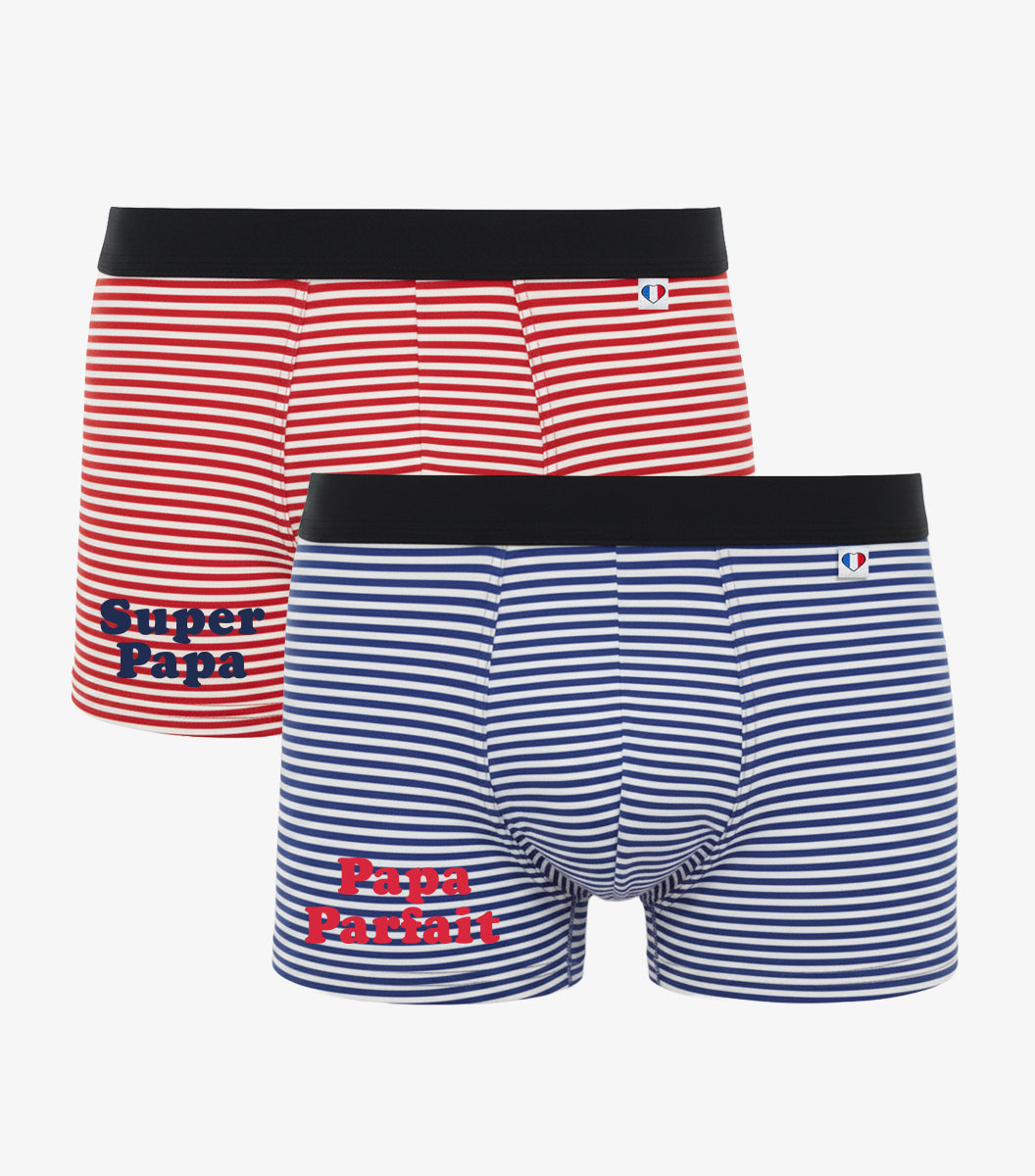 Boxer Homme Marinière x2 - Pack Papa