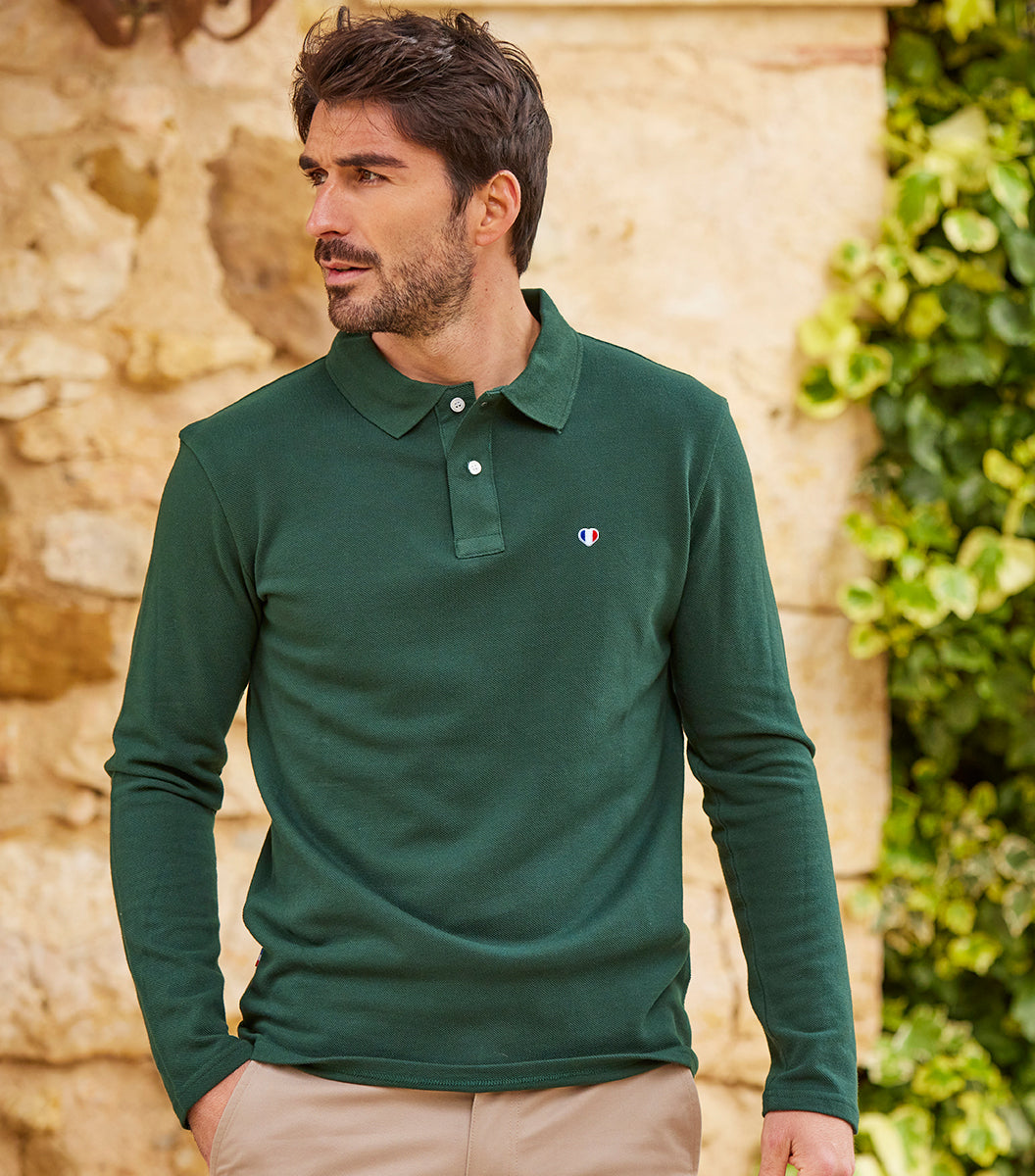 Polo Homme Manches Longues Sapin - Iconique