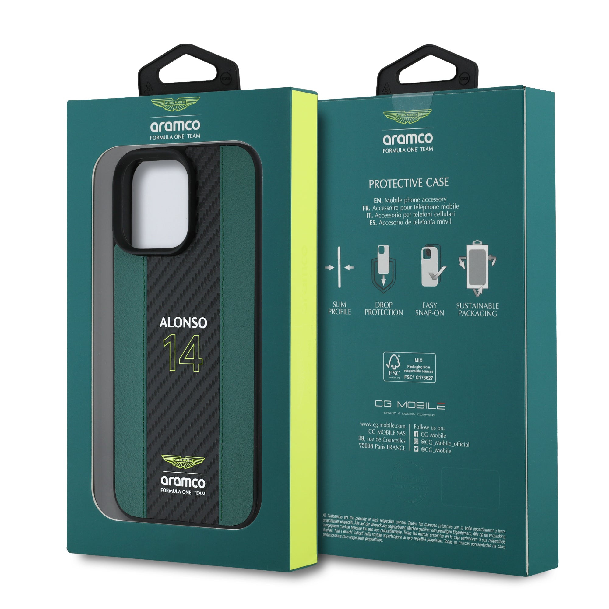 Alonso iPhone Case with Carbon Fiber Stripe