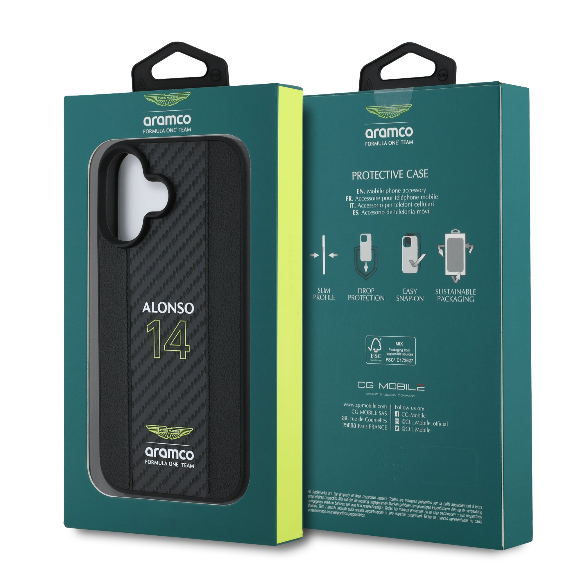 Alonso iPhone Case with Carbon Fiber Stripe