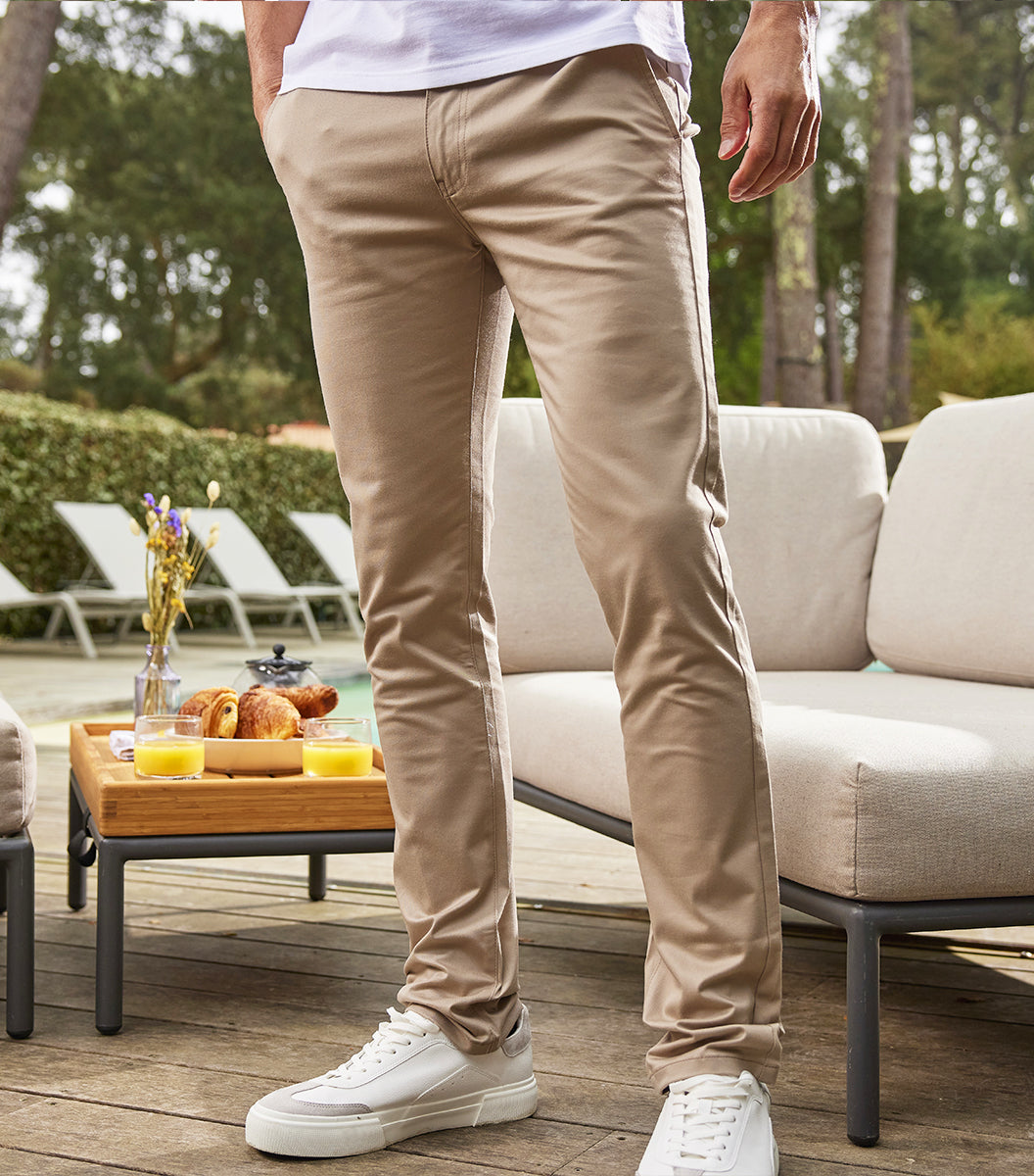 Pantalon Chino Homme Beige