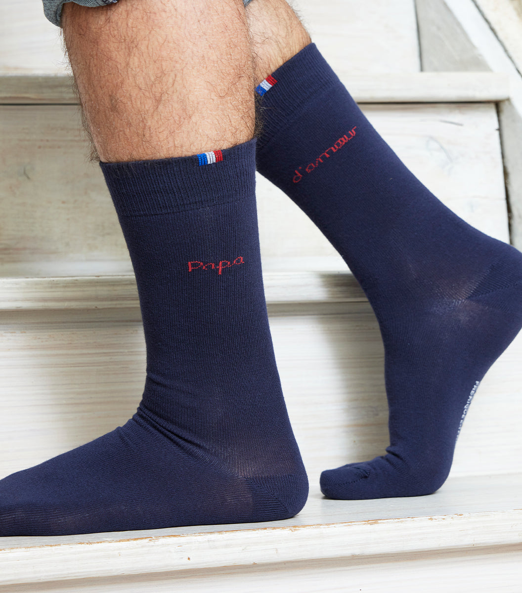 Chaussettes Homme Marine - Papa Amour (Rouge)
