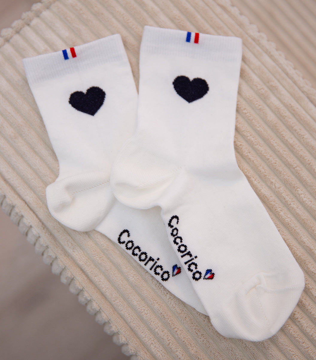 Chaussettes Femme x2 - Pack Cœur Noir