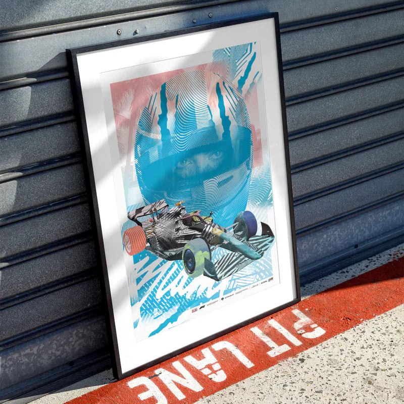 Miami Edition | 2ALAS Artist Series Blue | Formula 1 Poster | Large