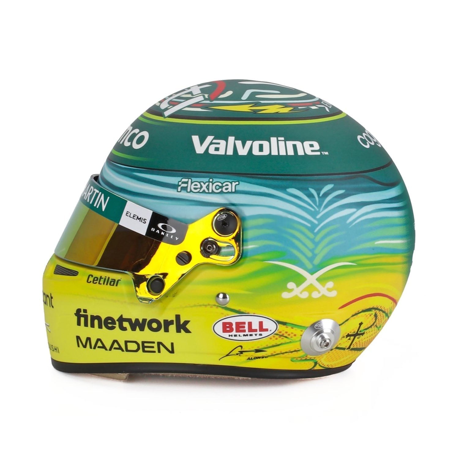 #14 Alonso Saudi Arabian GP 2025 1:2 Mini Helmet