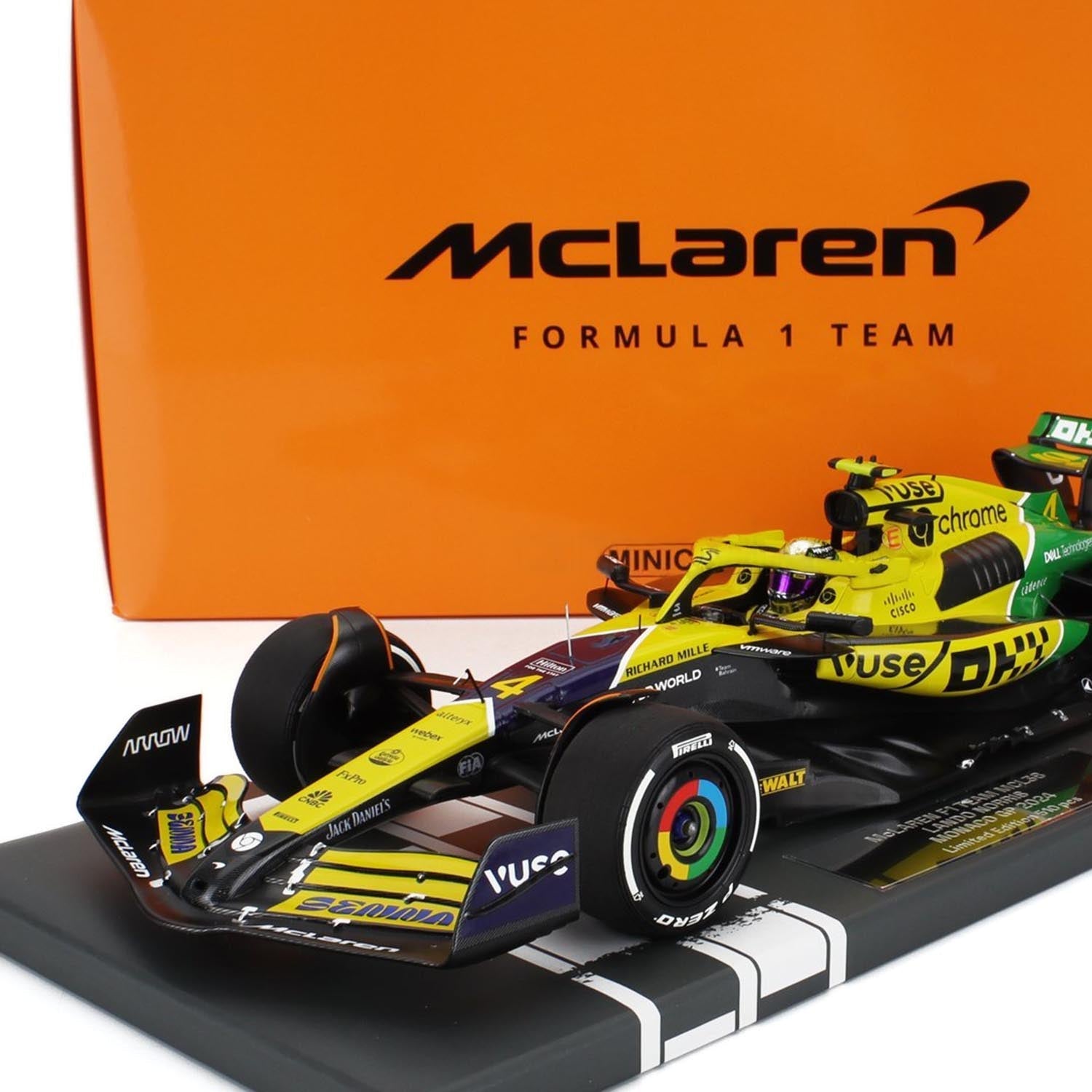 #4 Norris MCL38 Monaco GP Senna 30th Edition 1:18 Minichamps Car Model