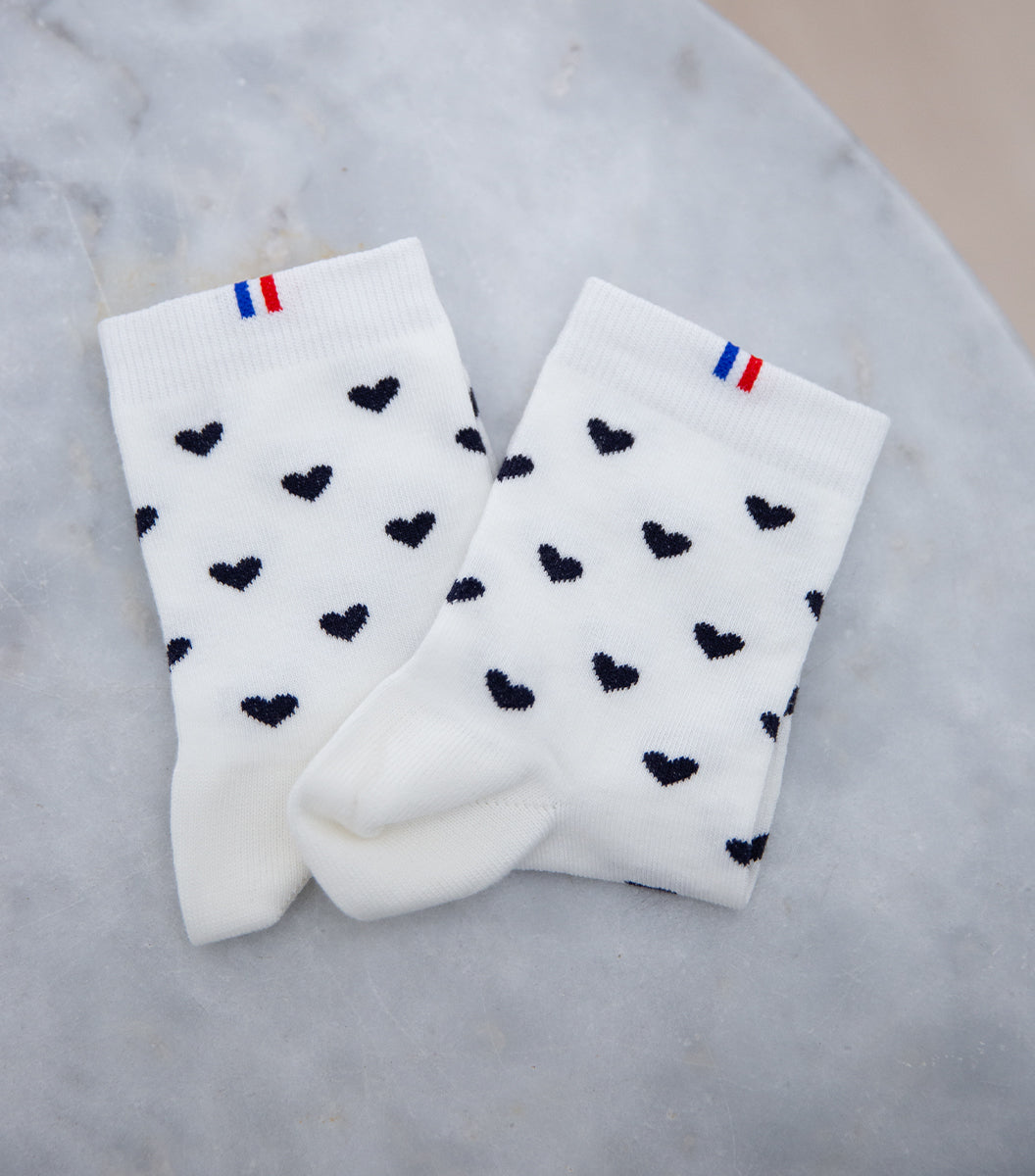 Chaussettes Femme x2 - Pack Cœur Noir