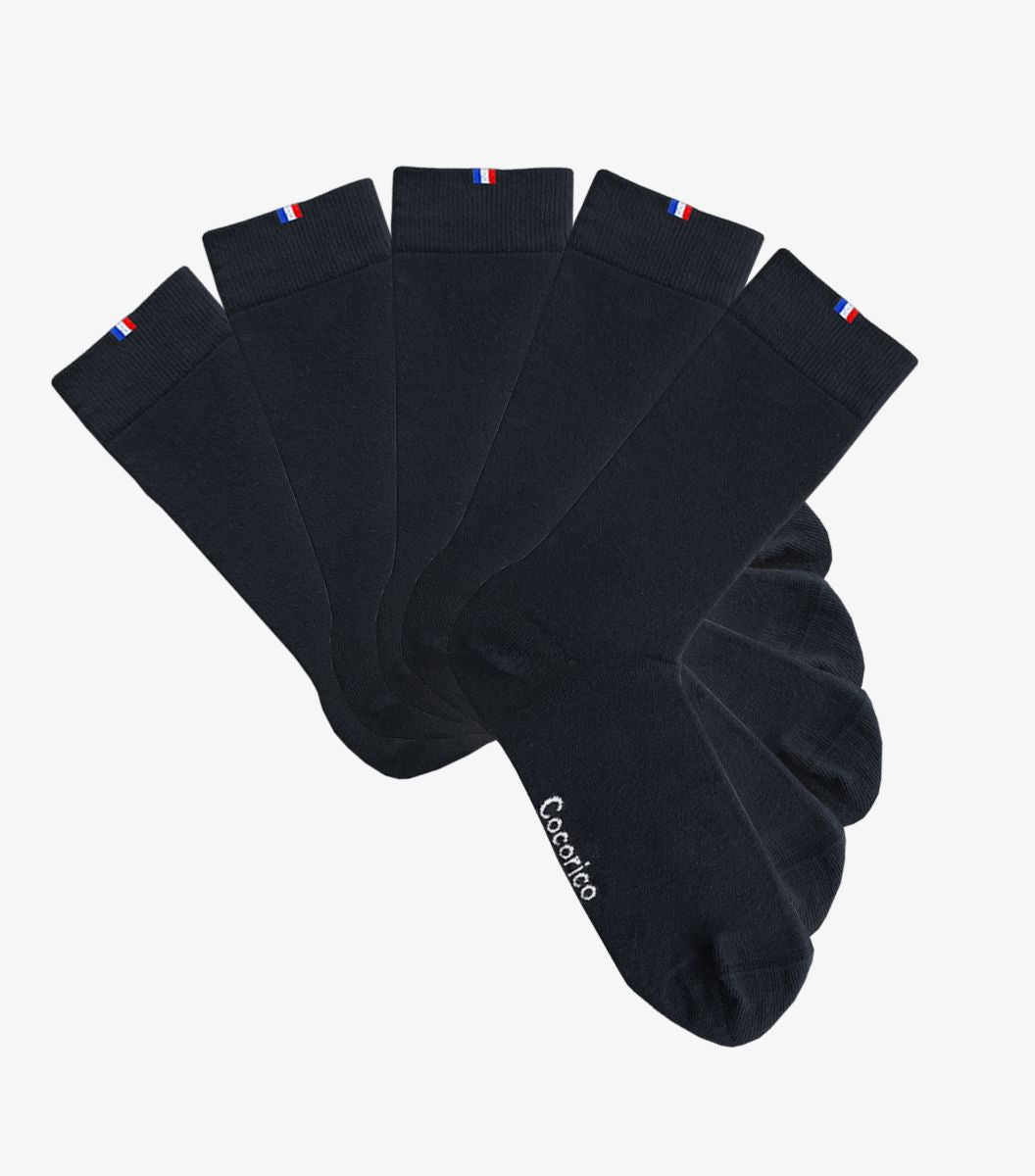 Chaussettes Homme Noir x5 - Pack Intemporel