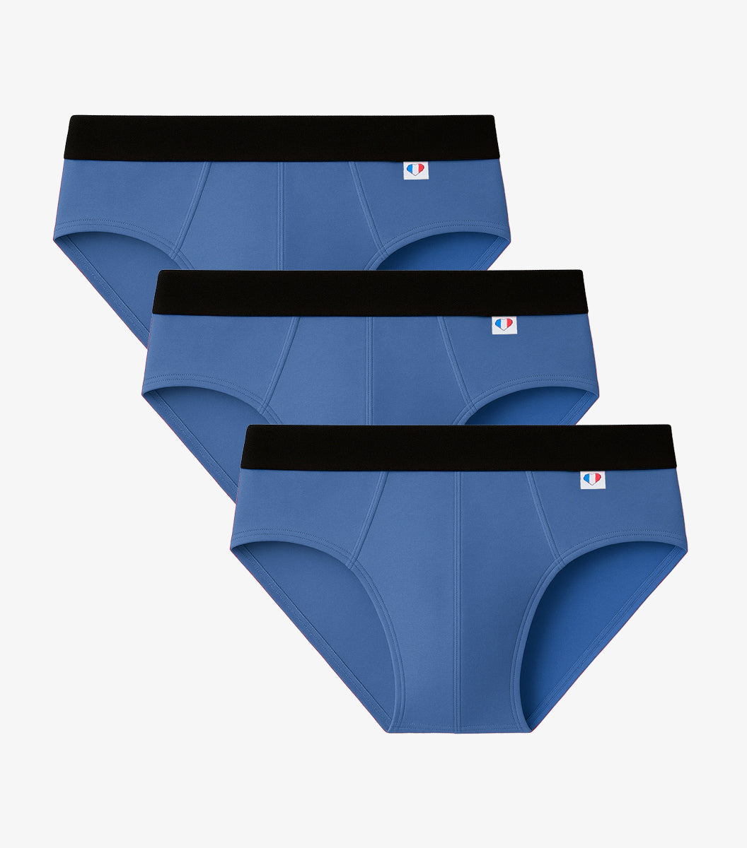 Slip Homme Bleu Riviera x3 - Pack Intemporel
