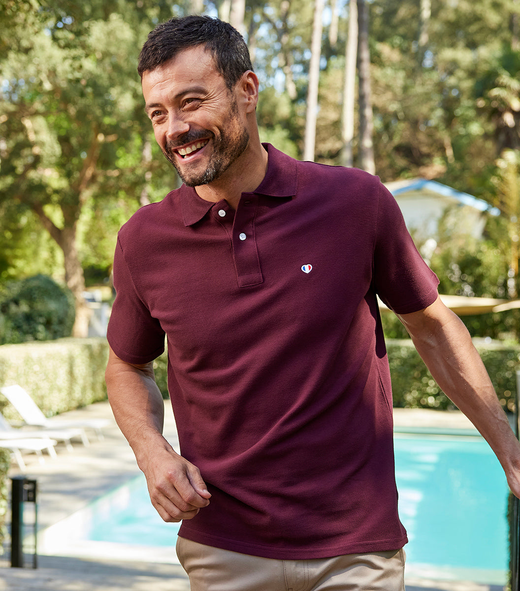 Polo Homme Bordeaux - Iconique