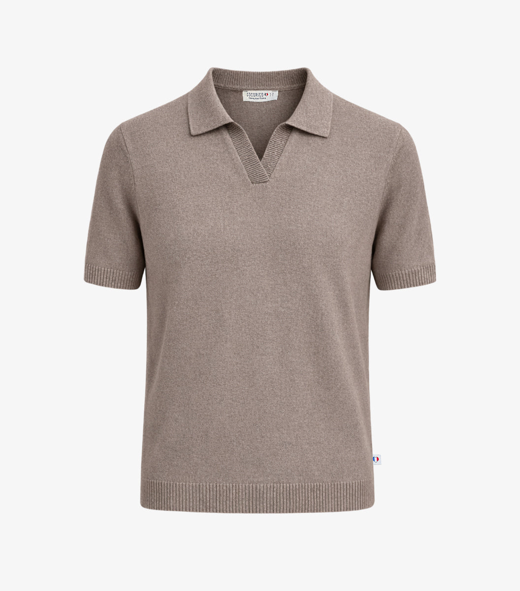 Polo Maille Homme Taupe