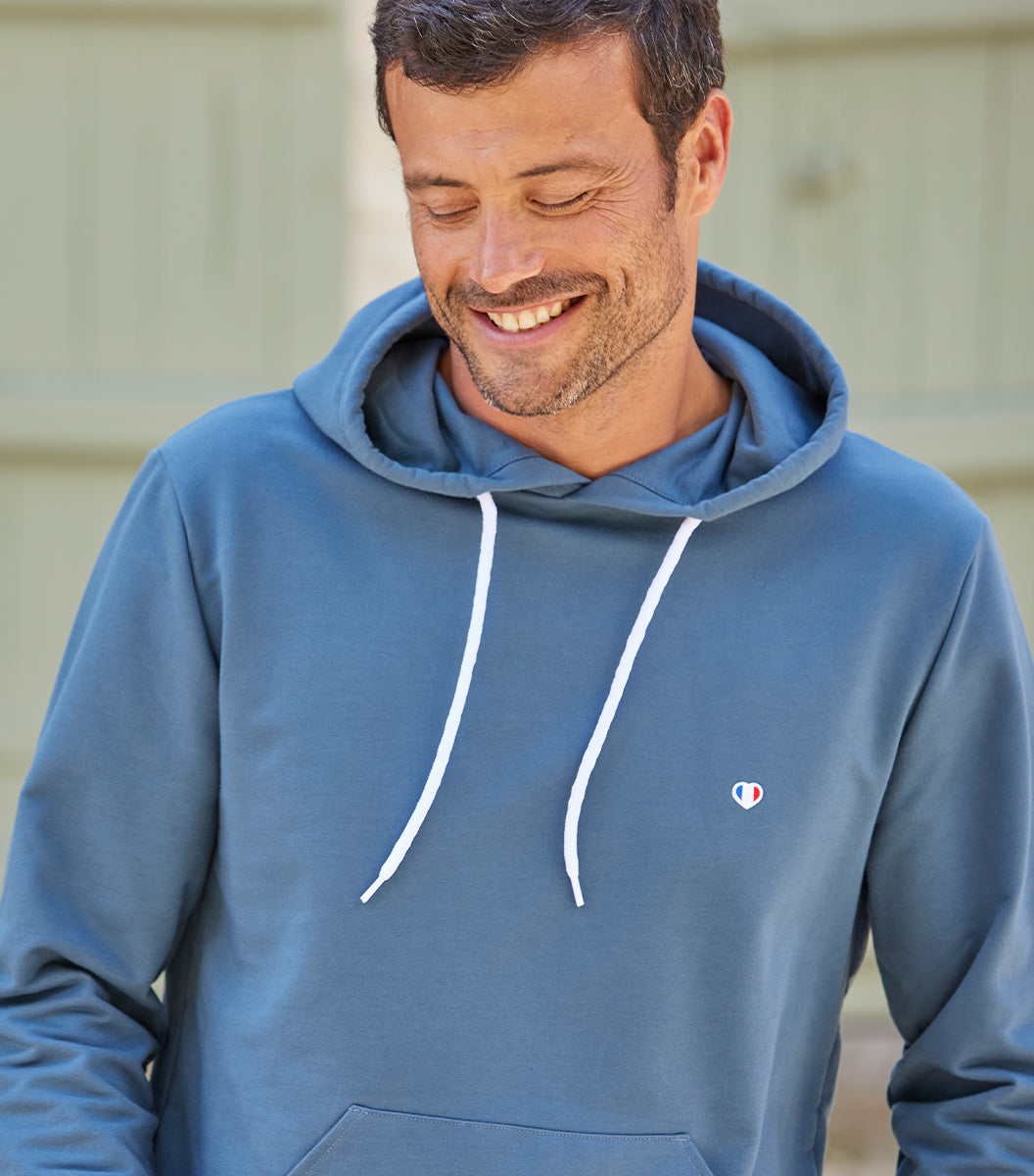Sweat à capuche Homme Azur - Iconique